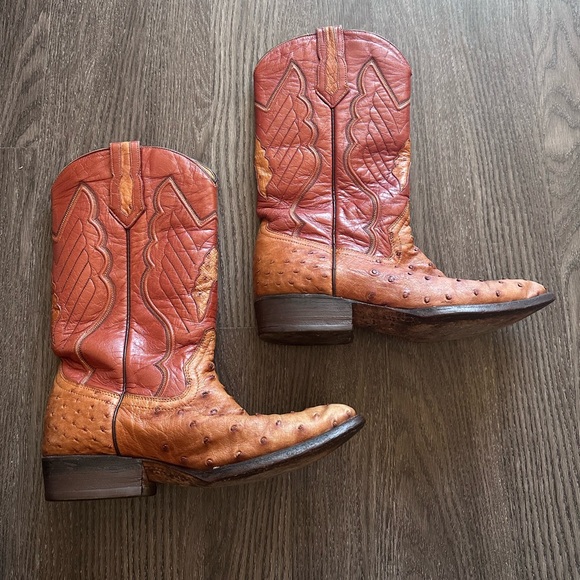 Yoncer Shoes - Vintage Yonger Boots made in Mexico with distinctive ostrich leather on the foot